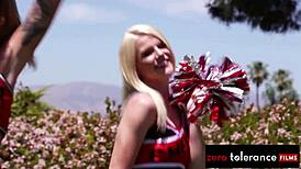 Uniformed Cheer Sluts' Sweaty Orgy Erupts Post-Practice!