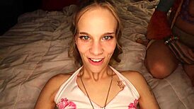 3 tight teen pussies vs 1 huge bbc 😈 erica candfield's first black dick group fuck