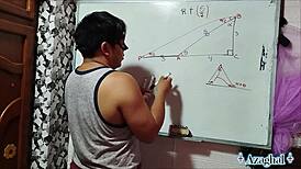 hey asian student nails 19yo trigonometry half-angle in bedroom 📐😉