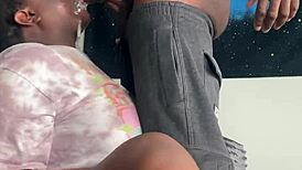 Insane deepthroat devours monster black cock