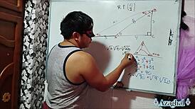 hey asian student nails 19yo trigonometry half-angle in bedroom 📐😉