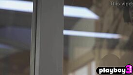 Victoria antoinette slips off black lingerie teasing small tits and ass in steamy ebony strip