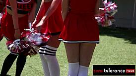 Uniformed Cheer Sluts' Sweaty Orgy Erupts Post-Practice!