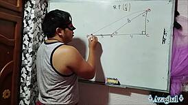 hey asian student nails 19yo trigonometry half-angle in bedroom 📐😉