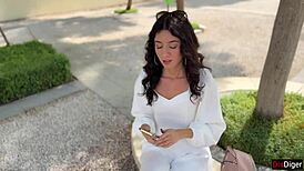 Beauty Cumwalks Publicly For Shiny New iPhone