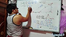 hey asian student nails 19yo trigonometry half-angle in bedroom 📐😉