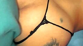 oh god her thong slips n she moans so loud while i fuck her wet latina pussy