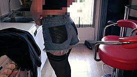 oh yeah fuck my hairy milf pussy hard in kitchen and creampie it full 😍🍑💦