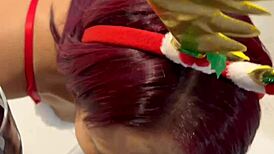 damn that mature latina couldn't hold back and fucked her young godson right at christmas dinner!