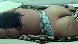 Naked BBW Wife Lies Prone For Creamy Anal Massage From Husband