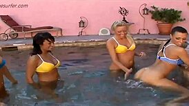 teens use dildos in hottest lesbian foursome orgy ever