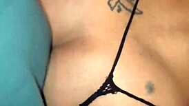 oh god her thong slips n she moans so loud while i fuck her wet latina pussy