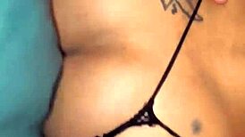 oh god her thong slips n she moans so loud while i fuck her wet latina pussy