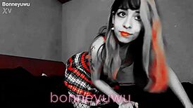 Petite latina college girl flashes schoolgirl panties and bra on bed!