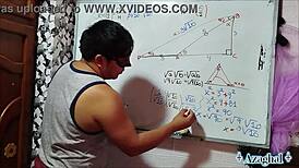 hey asian student nails 19yo trigonometry half-angle in bedroom 📐😉