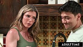 sexy stepmommy cory chase gives shy stepson glasses lapdance deepthroat then raw pussy fuck doggystyle cowgirl cunilingus