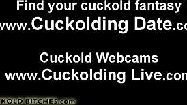 Fat Blonde BBW Wife Sucks Cock in Femdom Cuckold BDSM Session