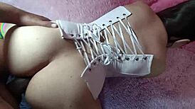 Puta latina wife rented for deep anal dp by mature boss for cash