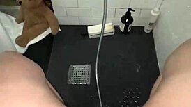 WOW Young Elite Saudi Arab Girl Snowwhite Fingers Tight Pussy in Shower Masturbation!