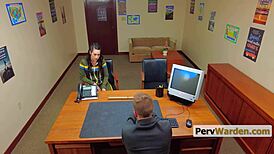 Braided milf cougar endures perverted headmaster's punishment in garage for stepson