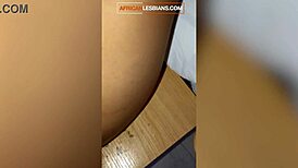 ebony lesbian roughly finger fucks pussy to squirting orgasm close-up