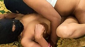 indian wife in green saree licked and fucked creampie homemade hd