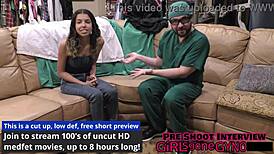 Doctor humiliates tattooed aria nicole with anal fingering, gaping and glove fetish play
