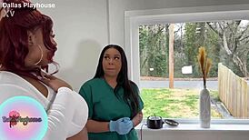 Wow! Juicy Wax Turns into Steamy Lesbian Pussy Lick!