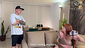 damn devil khloee caught on webcam now stepbro fucks her huge tits and ass rough cowgirl style