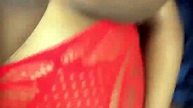 Huge Black Natural Tits Bounce as Vibrator Toys Big Boobs on Floor