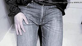 jeans soaked warm in toilet, feel that pee rush?