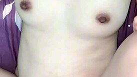 stepmom squirts milk bath creampie while fingering during dad's work absence!