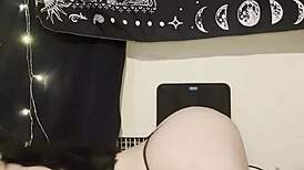 goth petite teen teases by rubbing wet pussy and spreading fat juicy ass