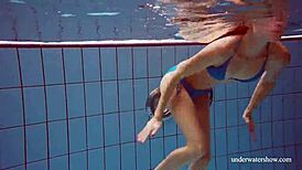 hey check out this tight pussy teen in blue bikini underwater at the beach 🏖️💦