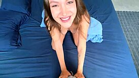 stepsister's sloppy deepthroat gagging on cock has me tired of fucking her tight pussy someone take over