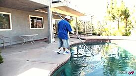 White Cougar Wife Tempts Black Midget's Huge Fat Cock for Cheating Creampie Fuck