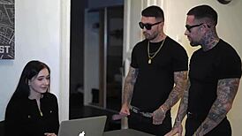 Young Britney Dutch Gags on Monster Cocks in Wild Face Fuck Frenzy