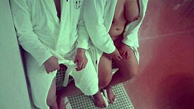 SLUT WIFE RIDES STRANGER COCK IN SAUNA FOR HOT CREAMPIE!?
