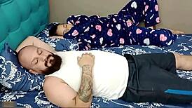 lonely latina milf quits solo fingering for friend's thick cock ride and doggystyle pounding