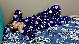 lonely latina milf quits solo fingering for friend's thick cock ride and doggystyle pounding