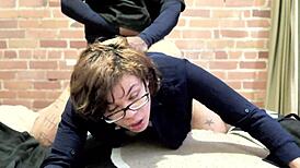 ghetto gagger screams on big cock doggystyle pierced nipples