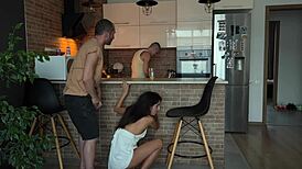 unfaithful slut cheats kissing cuckold husband with cum lips after face fuck!!