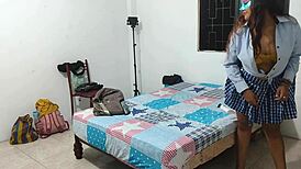 My 18 year old student whore loves rough uniform sex