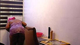 hey check this ebony chubby wife bending her fat ass over for spanking