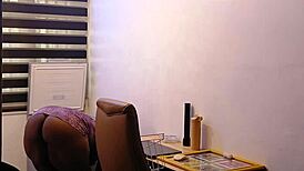 hey check this ebony chubby wife bending her fat ass over for spanking