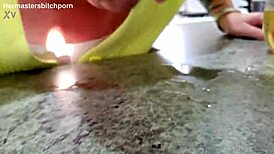 Tattooed Kiwi Milf Sub Eagerly Slurps Master's Spilled Wine Everywhere