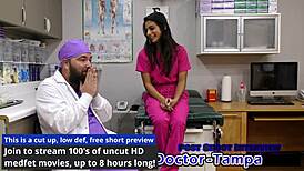 dr tampa turns neighbor misty addams first gyno exam, spreads tits ass latex