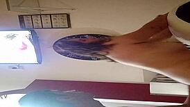 hot latina milf wife takes doggystyle pounding bent over motel couch