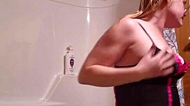 Fresh footage right before stepping into the steamy shower?