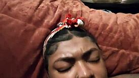 cumming so deep inside her pregnant ebony bbw pussy she moans loud in missionary